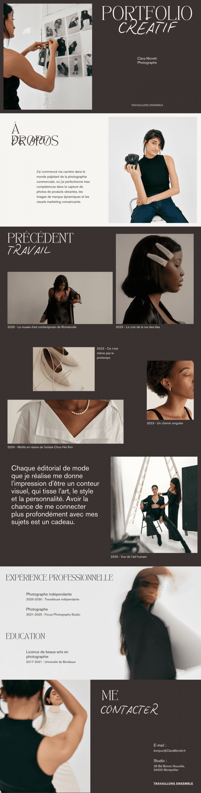 Exemple de site vitrine – photographe artistique 2