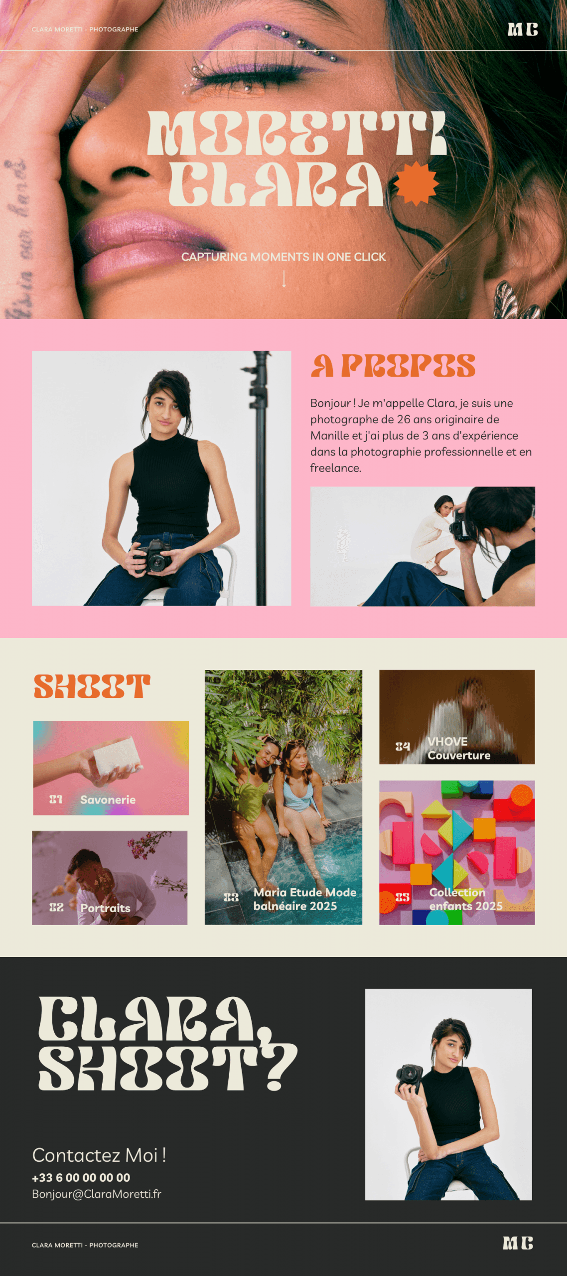 Exemple de site vitrine – photographe artistique