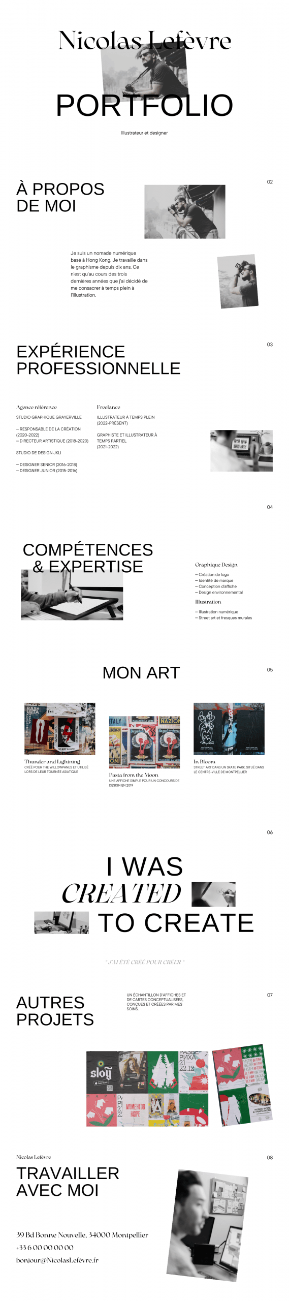 Exemple de site vitrine – photographe 2