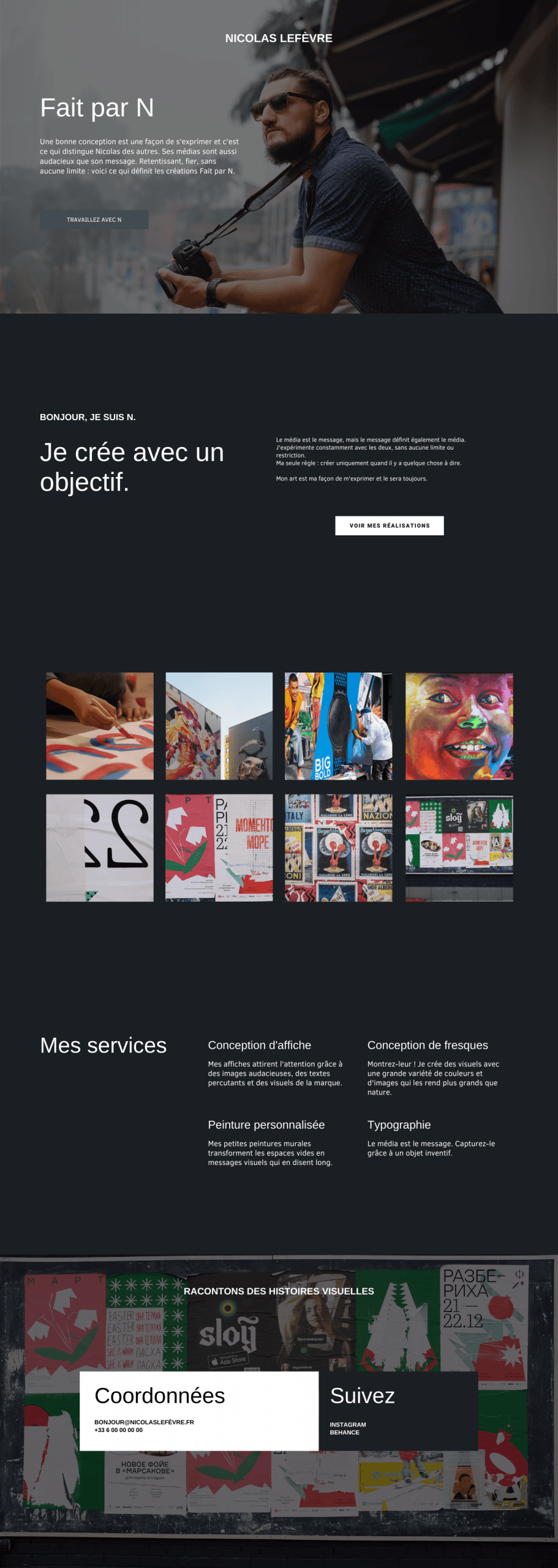 Exemple de site vitrine – photographe 1