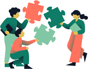 Illustration travail en équipe création site